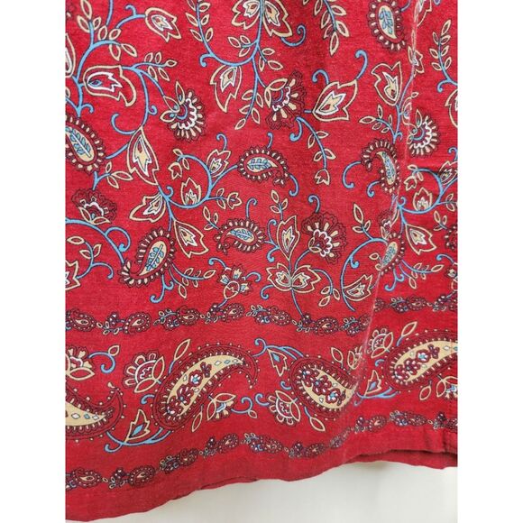 Erika & Co Red Paisley Floral Maxi Skirt Sze 12 Boho Vintage Rayon Cotton Blend - Picture 5 of 8
